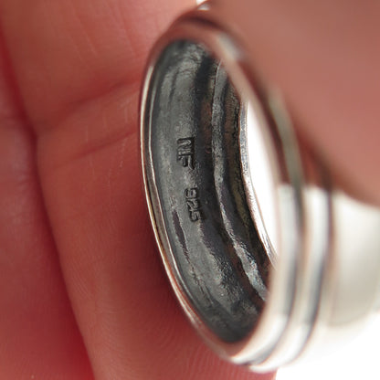 Chapal Zenray 925 Sterling Silver Vintage Modernist Oxidized Band Ring Size 7