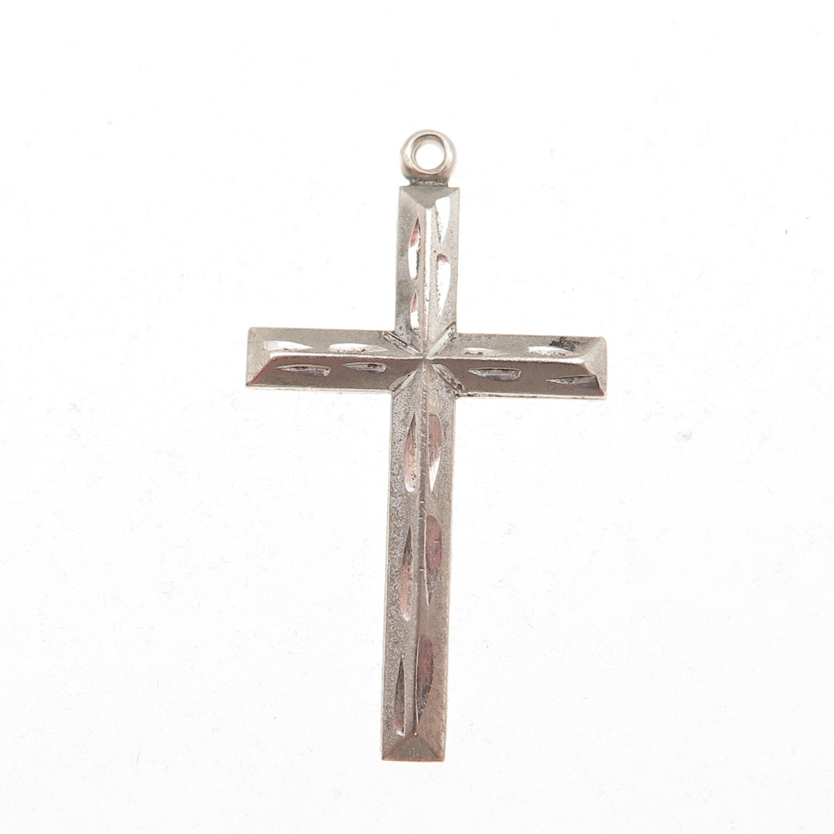 Theda 925 Sterling Silver Antique Art Deco Cross Oxidized Charm Pendant