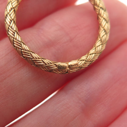 925 Sterling Silver Gold Plated Vintage Italy Braided Band Ring Size 7.75