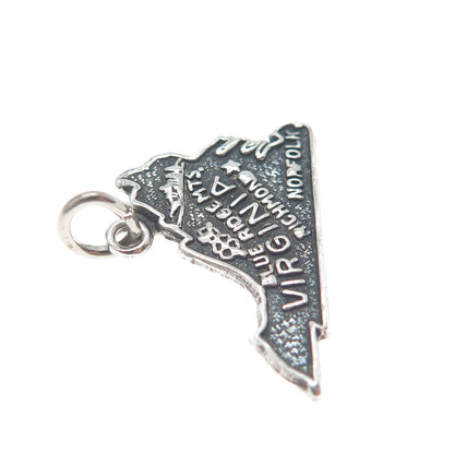 FRENCH & FRANKLIN Sterling Silver Vintage Virginia Oxidized Minimalist Pendant