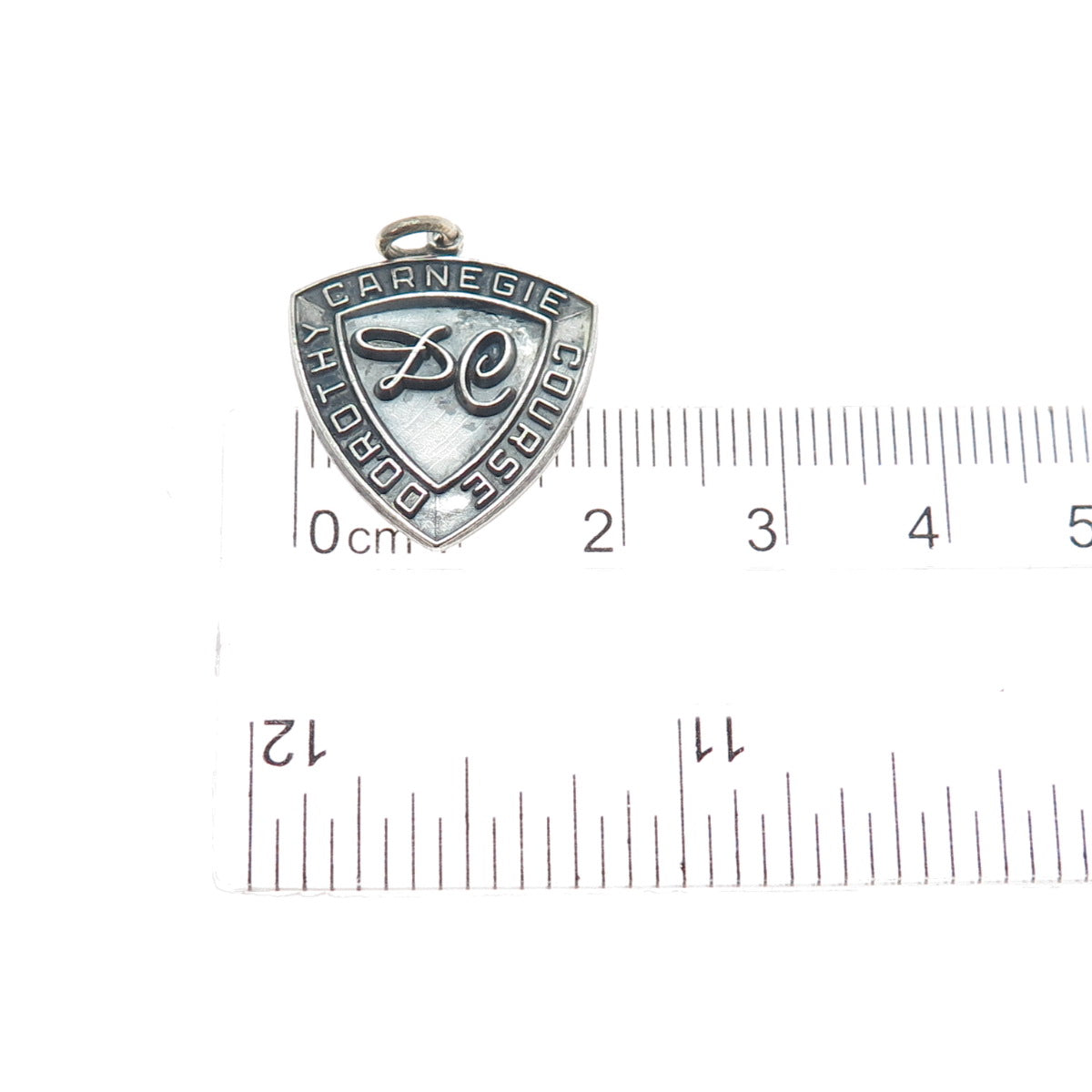 KINNEY 925 Sterling Silver Vintage Dorothy Carnegie Course Award Charm Pendant