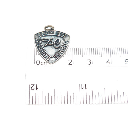 KINNEY 925 Sterling Silver Vintage Dorothy Carnegie Course Award Charm Pendant