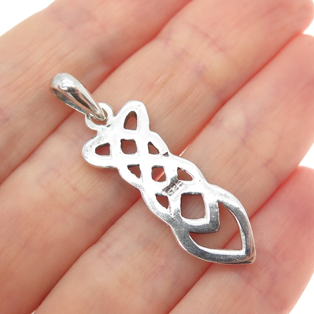 925 Sterling Silver Vintage Celtic Trinity Knot Charm Pendant