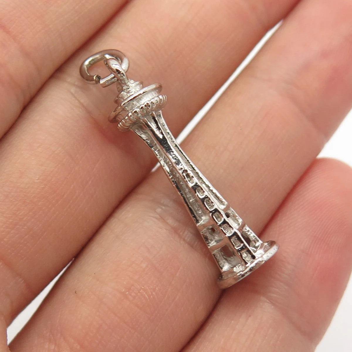 925 Sterling Silver Vintage H.L.P. Tower Pendant