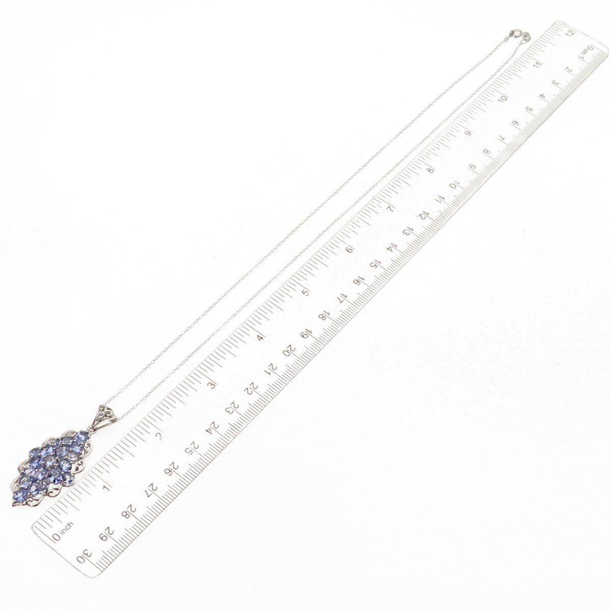 Chuck Clemency 925 Sterling Silver Real Tanzanite Cable Chain Necklace 20"