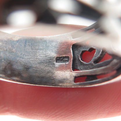 CHAPAL ZENRAY 925 Sterling Silver Vintage Heart Oxidized Ring Size 9.25