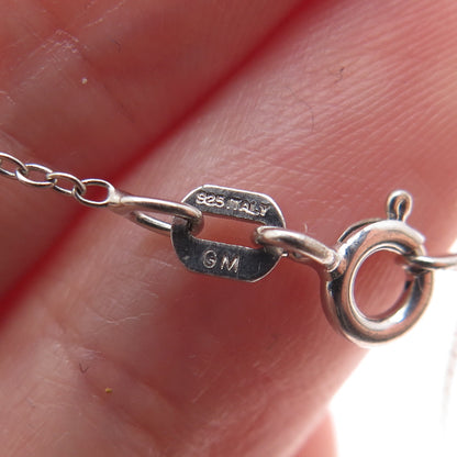 925 Sterling Silver Lab-Created Fire Sapphire & Real White Topaz Necklace 22"