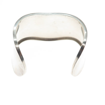 Beth Rollin Sterling Silver Vintage Modernist Wide Adjustable Cuff Bracelet 7"