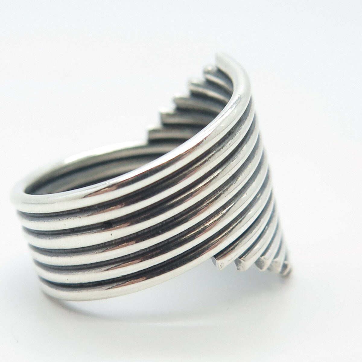 925 Sterling Silver Vintage Wire Wrapped Ring Size 9