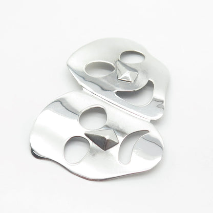 925 Sterling Silver Vintage Sock & Buskin Tragedy Comedy Mask Pin Brooch