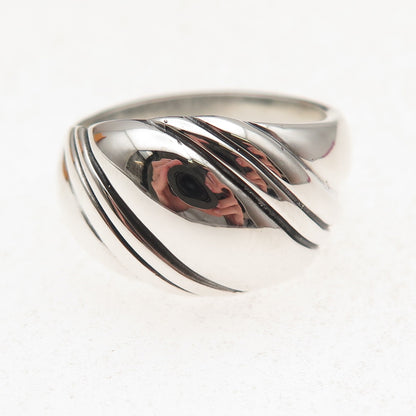 Kabana 925 Sterling Silver Vintage Modernist Oxidized Ring Size 10.25