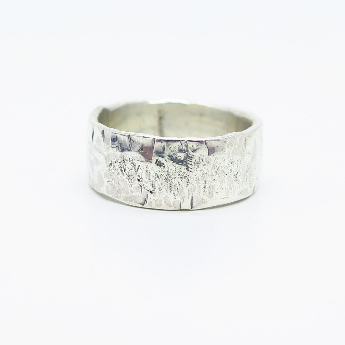 925 Sterling Silver Vintage Textured Band Ring Size 5.25