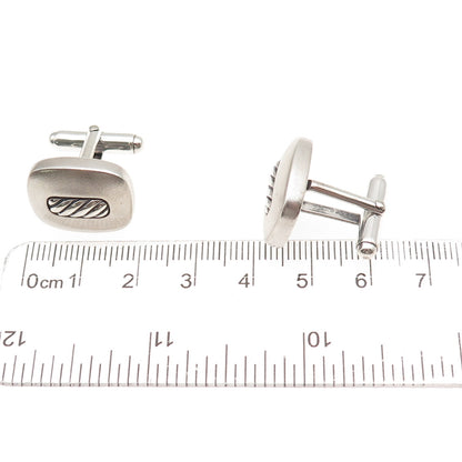 David Yurman 925 Sterling Silver Vintage Classic Cable Cushion Cufflinks