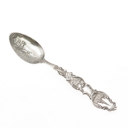 Simons 925 Sterling Silver Antique Art Deco Penn Treaty Lenape Coffee Spoon #389