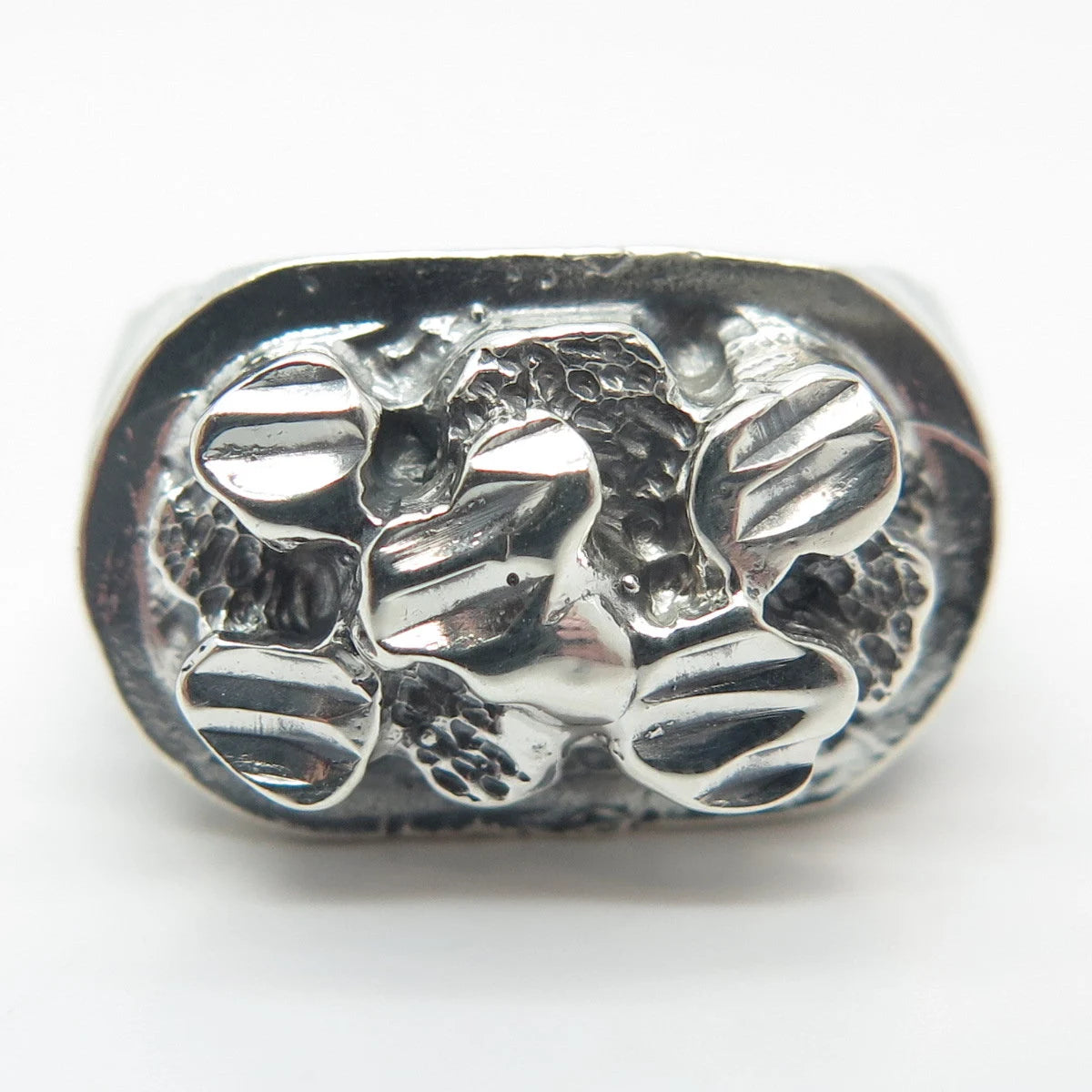 925 Sterling Silver Vintage Nugget Ring Size 7