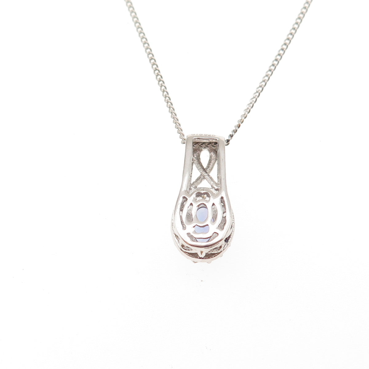 Chuck Clemency 925 Sterling Silver Real Tanzanite White Topaz Chain Necklace 20"