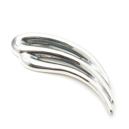 925 Sterling Silver Vintage Zina Ribbed Pin Brooch