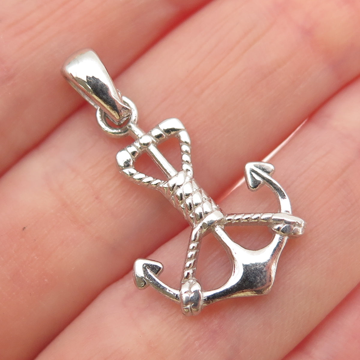 925 Sterling Silver Vintage Anchor Charm Pendant