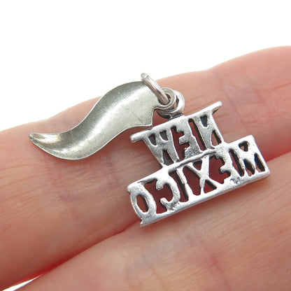 925 Sterling Silver Vintage New Mexico Oxidized Minimalist Charm Pendant