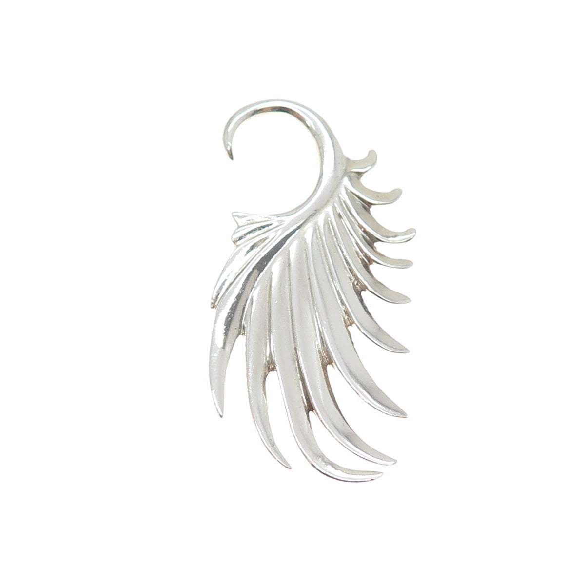 925 Sterling Silver Vintage Modernist Angel Wing SINGLE Hook Earring