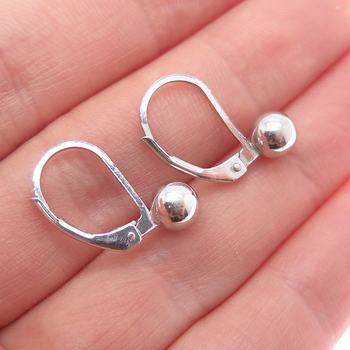 925 Sterling Silver Ball Bead Earrings