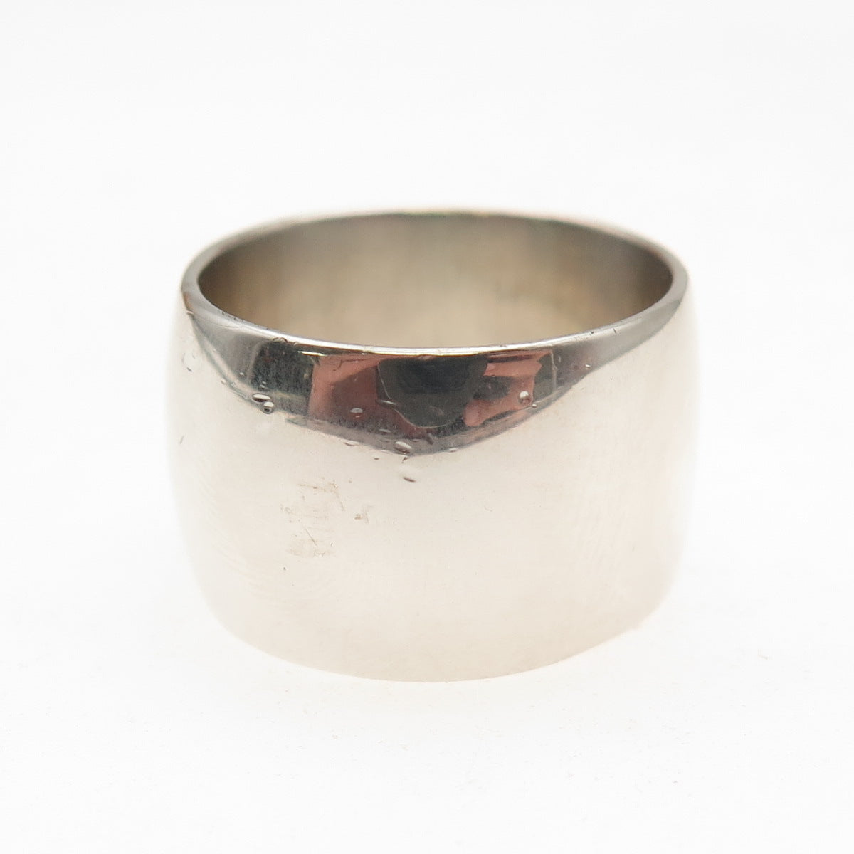 925 Sterling Silver Vintage Wide Cigar Band Ring Size 8