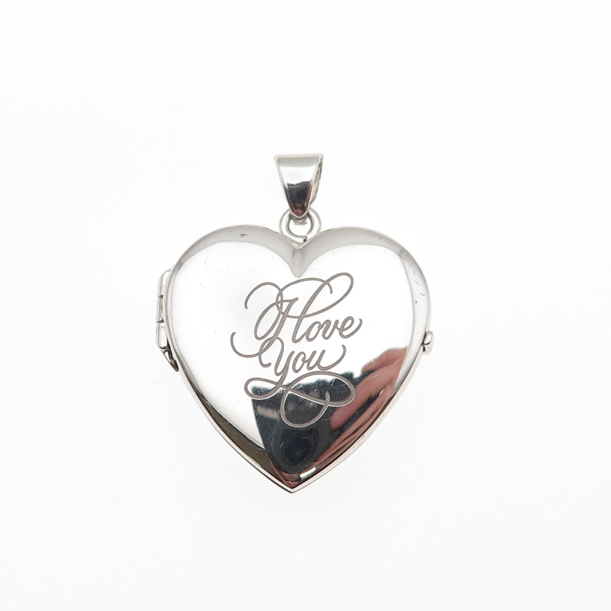 925 Sterling Silver Italy I Love You Heart Locket Charm Pendant