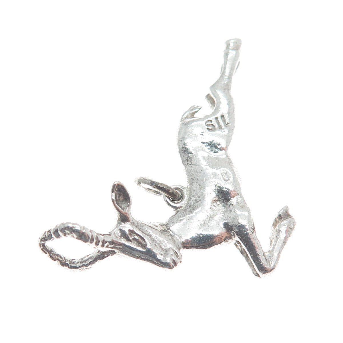925 Sterling Silver Vintage Gazelle Minimalist Charm Pendant