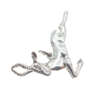 925 Sterling Silver Vintage Gazelle Minimalist Charm Pendant