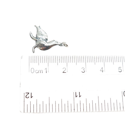 925 Sterling Silver Vintage Seal Oxidized Mini Charm Pendant