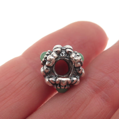 PANDORA Sterling Silver Real Chrysoprase Birthday Blooms May Slide Bead Charm