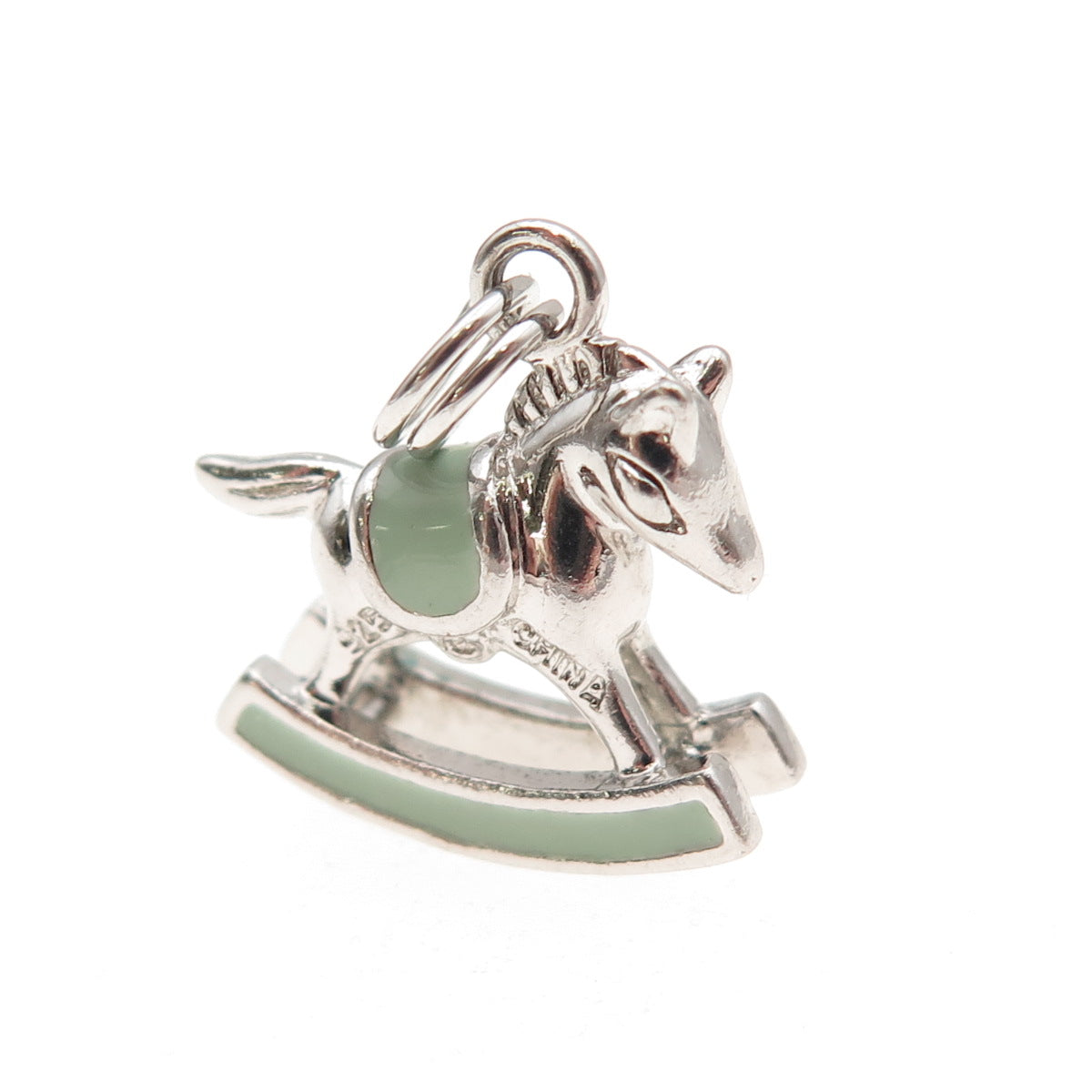 Ross Simons 925 Sterling Silver Enamel Rocking Horse 3D Charm Pendant