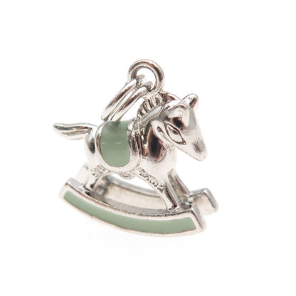 Ross Simons 925 Sterling Silver Enamel Rocking Horse 3D Charm Pendant