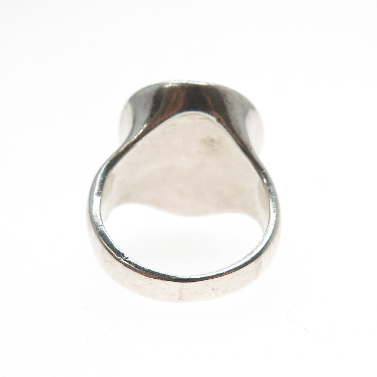 925 Sterling Silver Vintage Real Carnelian Modernist Oxidized Ring Size 6.5