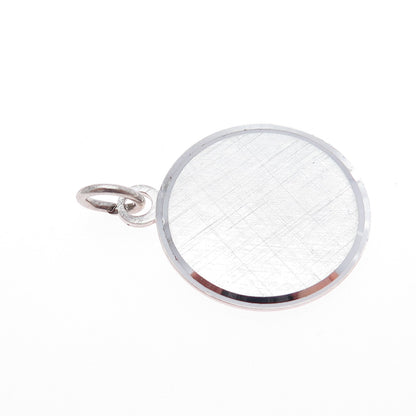 LAMODE 925 Sterling Silver Vintage Round Tag Charm Pendant