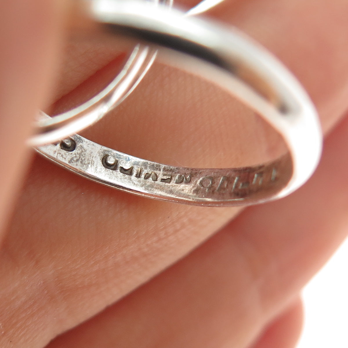 925 Sterling Silver Vintage Mexico Interlocked Trinity Band Ring Size 6.5