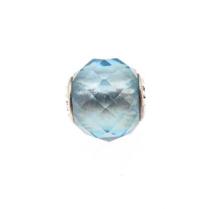 Pandora 925 Sterling Silver Blue Crystal Essence Friendship Slide Bead Charm