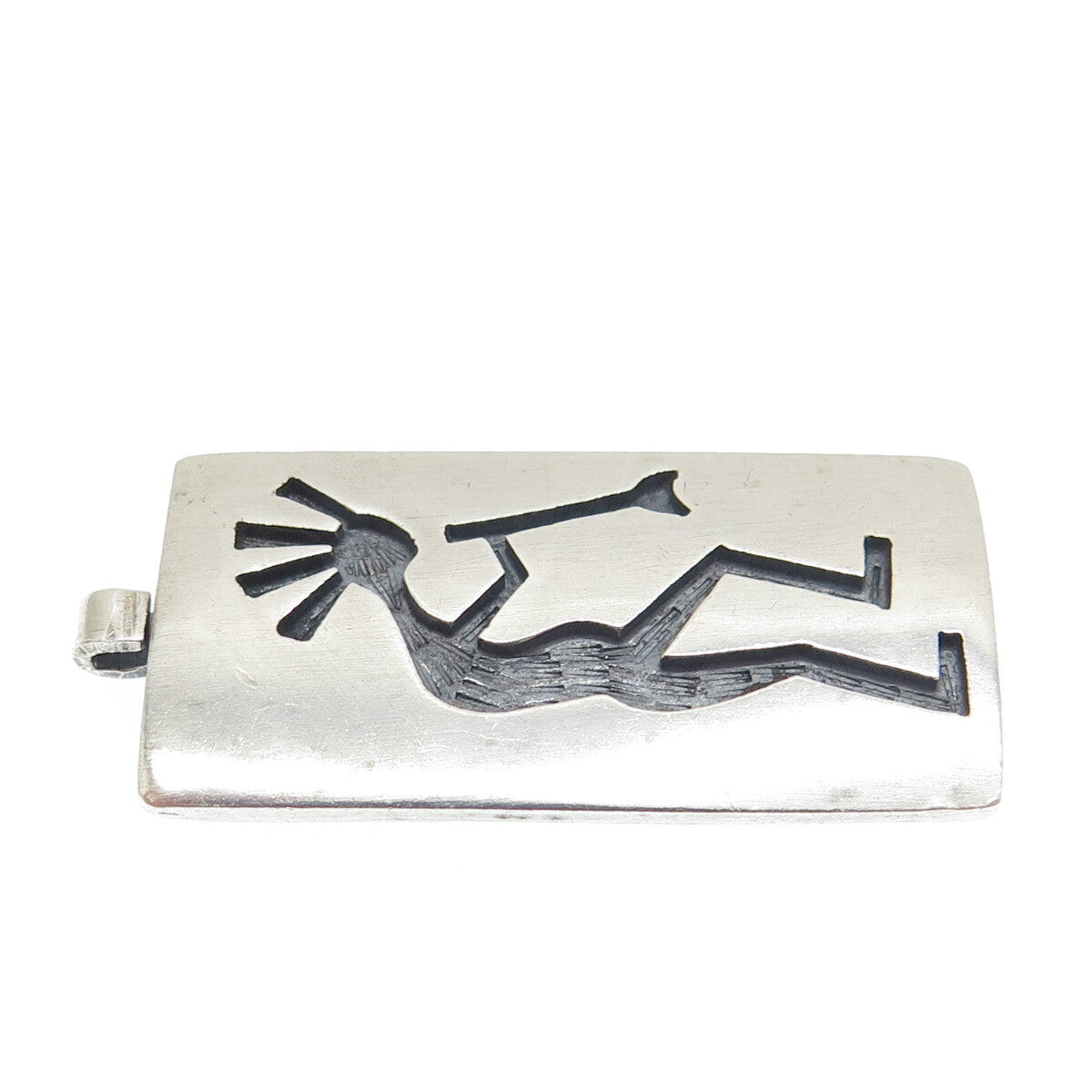 MARVIN C. LOMAHAFTEWA Old Pawn Sterling Silver Vintage Kokopelli Tribal Pendant