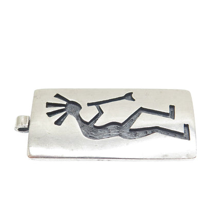 MARVIN C. LOMAHAFTEWA Old Pawn Sterling Silver Vintage Kokopelli Tribal Pendant