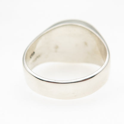 925 Sterling Silver Vintage Mexico Real Black Onyx Ring Size 12