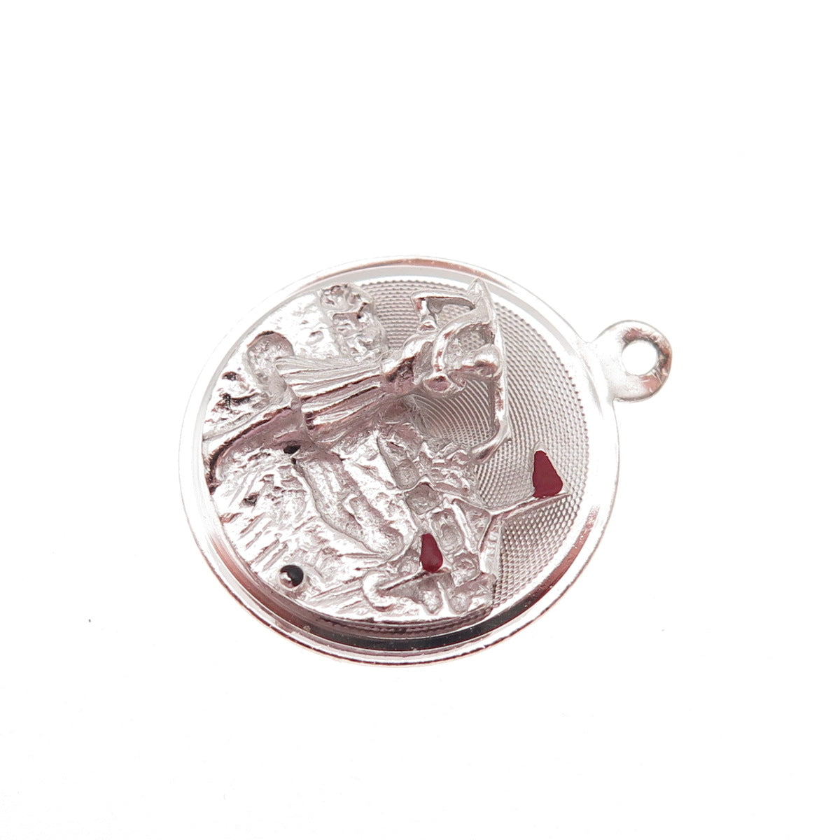 M&M Mark Mercy Sterling Silver Vintage Enamel Female Golf Player Charm Pendant