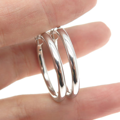 925 Sterling Silver Tube Hoop Earrings