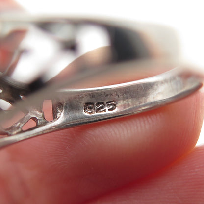 CHATEAU D'ARGENT 925 Sterling Silver Vintage Oval-Cut C Z Heart Ring Size 7