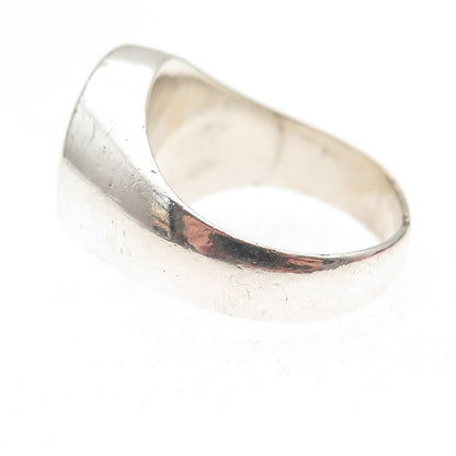 800 Silver Antique Art Deco Engraved MR Monogram Signet Ring Size 8.5