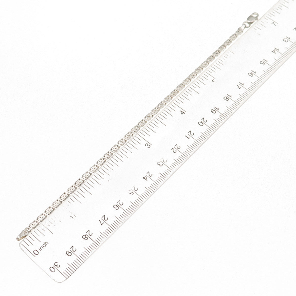 925 Sterling Silver Vintage Italy Anchor Mariner Link Bracelet 7"