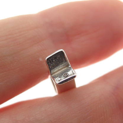 925 Sterling Silver Vintage Ichthys Religious Minimalist Charm Pendant