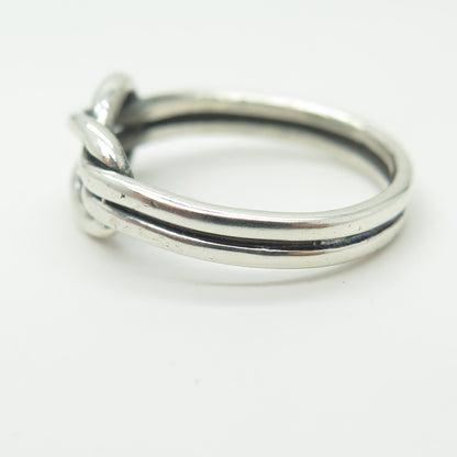 925 Sterling Silver Vintage Mariner Love Knot Ring Size 7.25