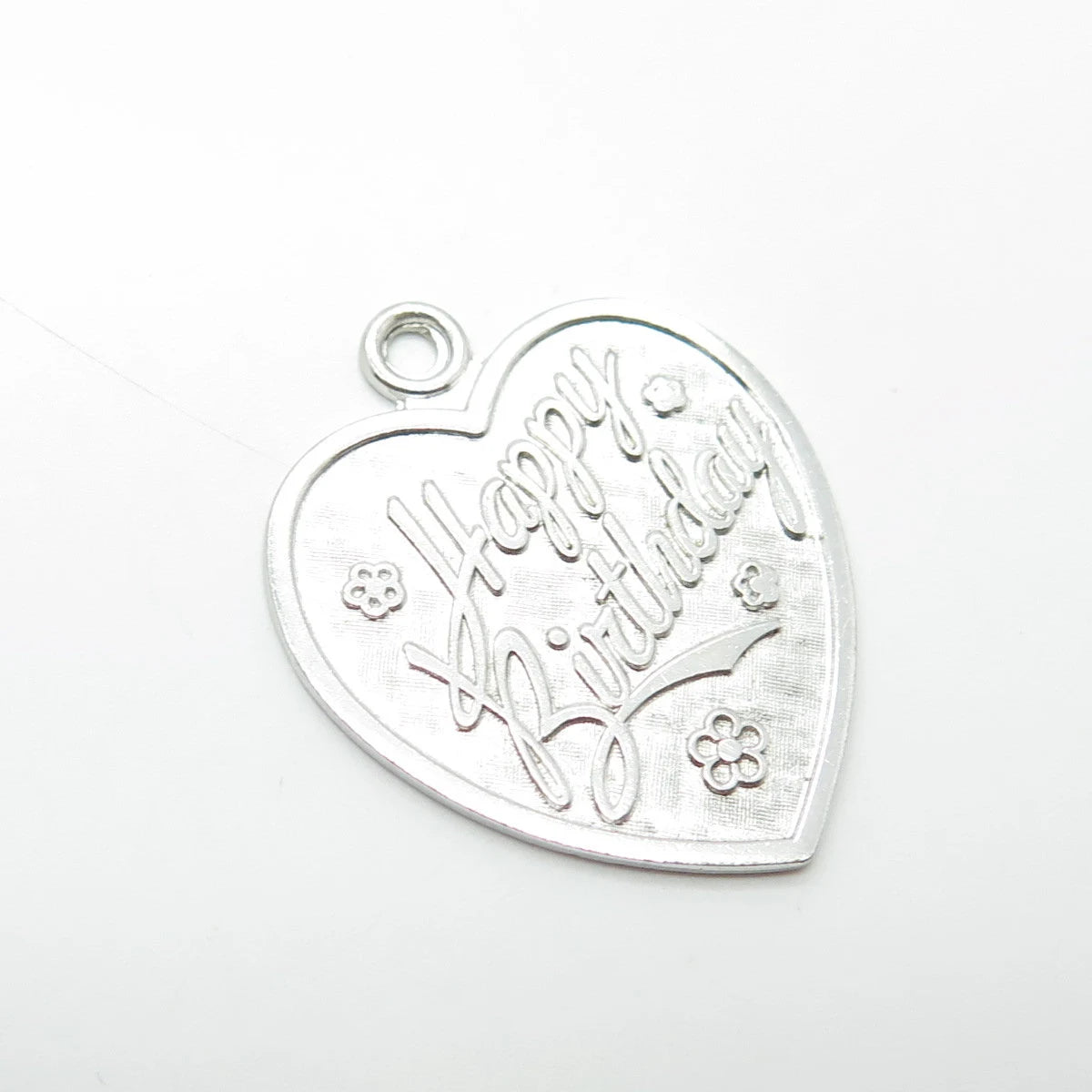 925 Sterling Silver Vintage Lamode "Happy Birthday" Heart Pendant