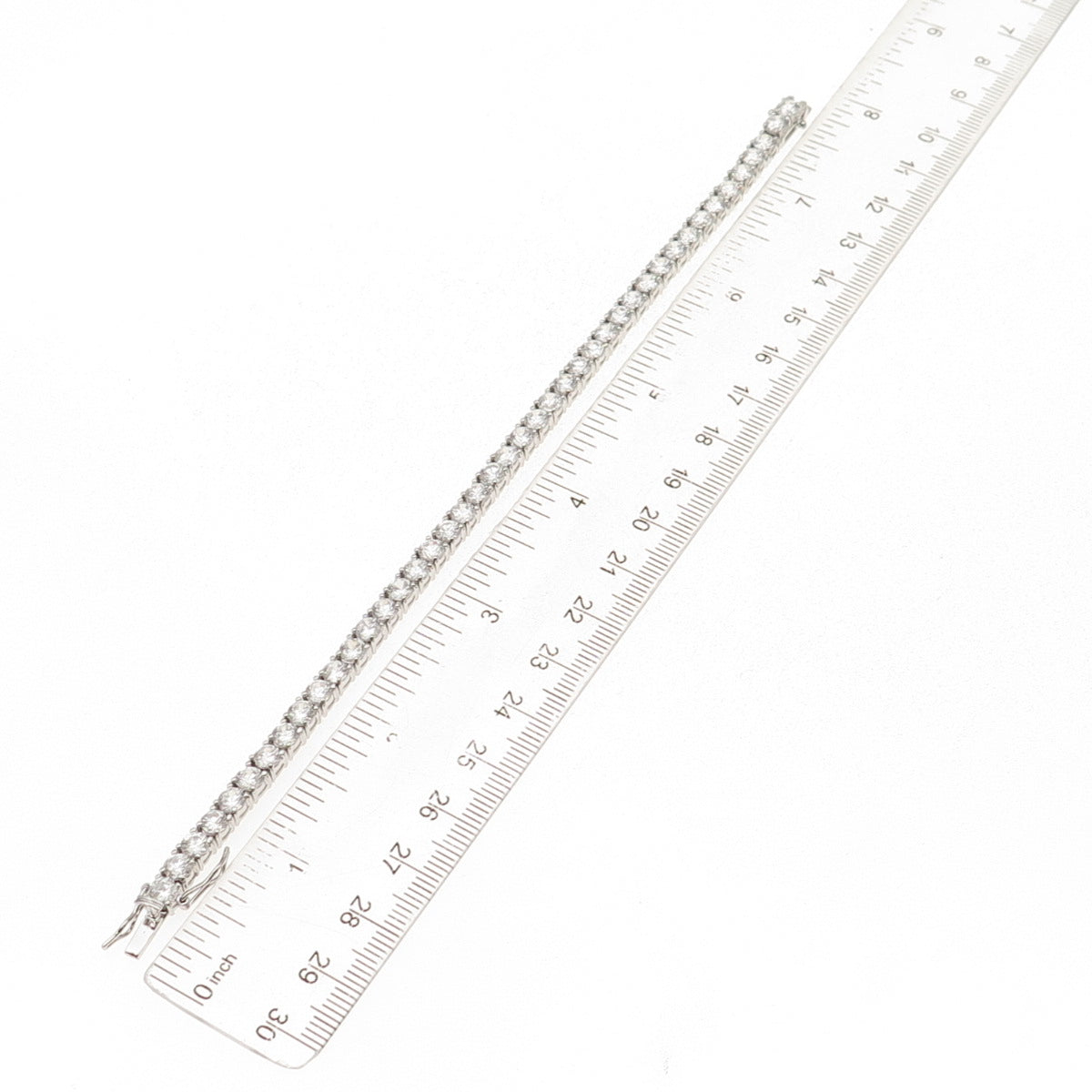 Ross Simons 925 Sterling Silver Round-Cut C Z Tennis Link Bracelet 7.5"