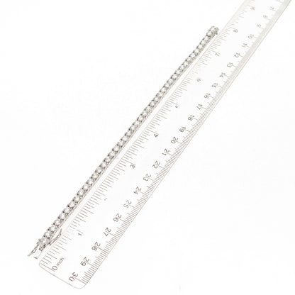 Ross Simons 925 Sterling Silver Round-Cut C Z Tennis Link Bracelet 7.5"